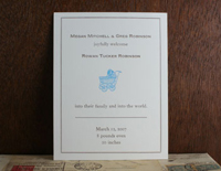 Baby carriage birth announcement